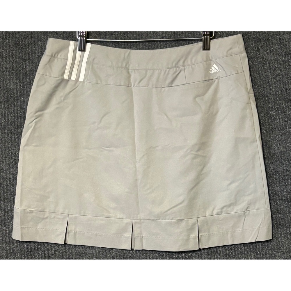 Adidas ClimaCool Womens Golf Skort Size 12 Gray Pleated Athletic Skort - Picture 2 of 6